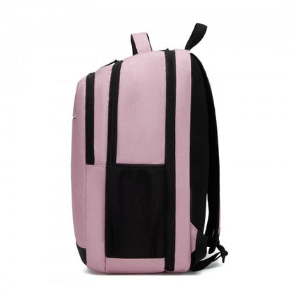 BPN2607 pink laptop backpack – rear view