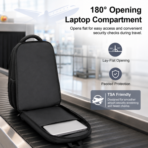BPN2607 black laptop backpack – detail view 10