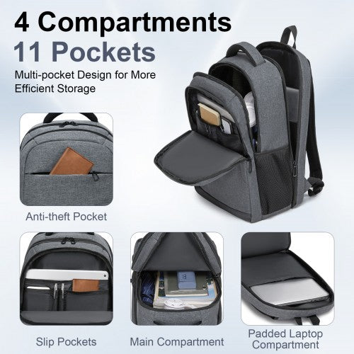 BPN2607 grey laptop backpack – detail view 8