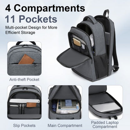 BPN2607 grey laptop backpack – detail view 8