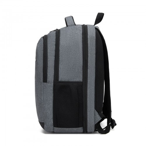 BPN2607 grey laptop backpack – rear view