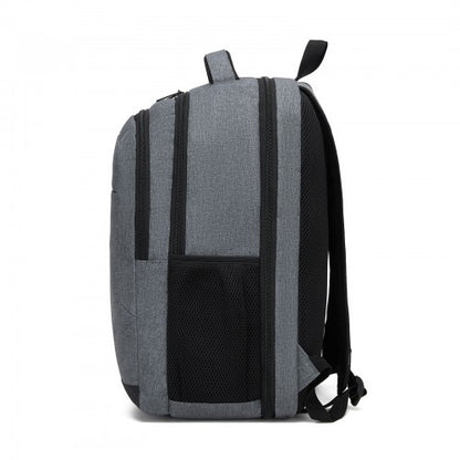 BPN2607 grey laptop backpack – rear view