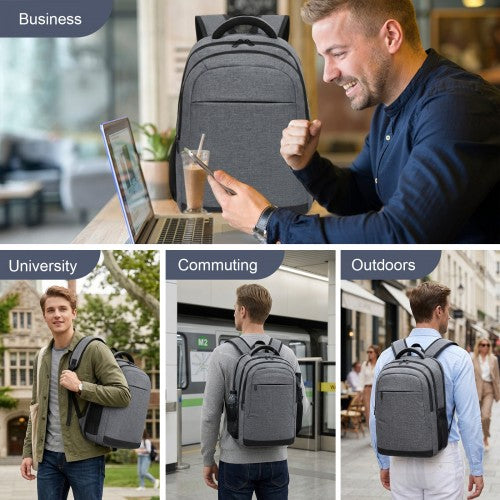 BPN2607 grey laptop backpack – detail view 11