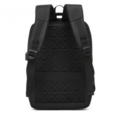 BPS2603 - Premium Laptop Backpack, 15.6 Inch USB Charging Backpack with Padded Laptop Sleeve, Ideal for Work and Commuting - Black