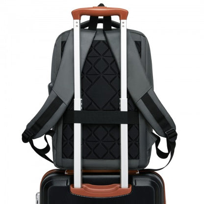 BPS2603 - Premium Laptop Backpack, 15.6 Inch USB Charging Backpack with Padded Laptop Sleeve, Ideal for Work and Commuting - Grey