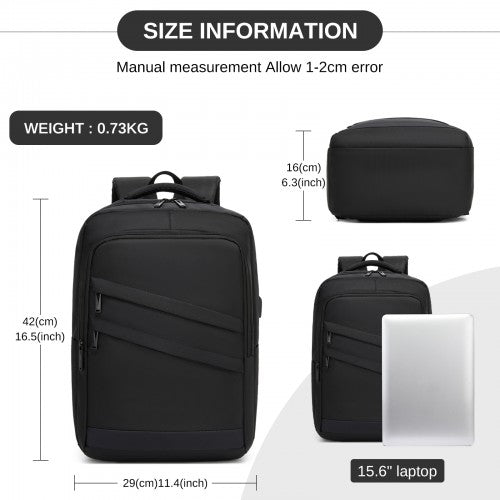 BPS2603 black laptop backpack – detail view 4
