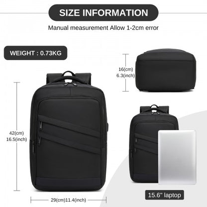 BPS2603 black laptop backpack – detail view 4