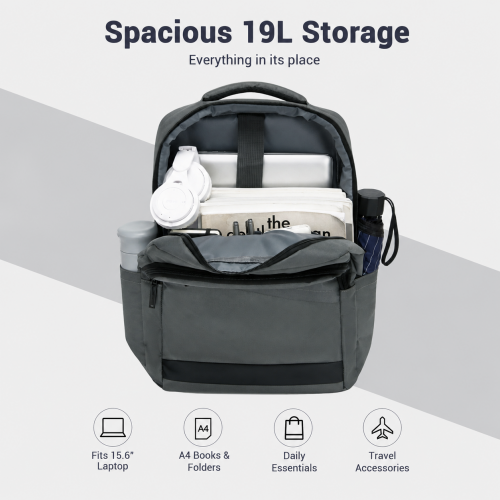 BPS2603 grey laptop backpack – detail view 9