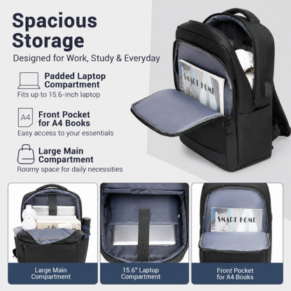 BPS2603 black laptop backpack – detail view 8