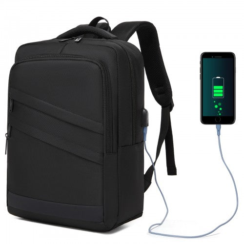 BPS2603 black laptop backpack – front view