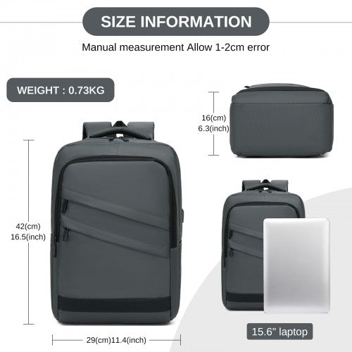 BPS2603 grey laptop backpack – detail view 4
