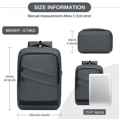 BPS2603 grey laptop backpack – detail view 4