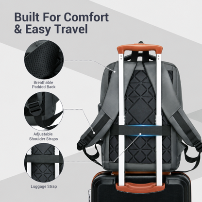 BPS2603 grey laptop backpack – detail view 6