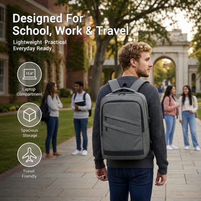 BPS2603 grey laptop backpack – detail view 12
