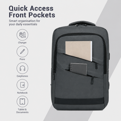 BPS2603 grey laptop backpack – detail view 8