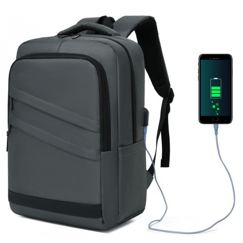 BPS2603 grey laptop backpack – front view