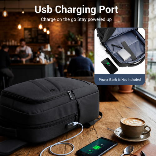 BPS2603 black laptop backpack – detail view 7