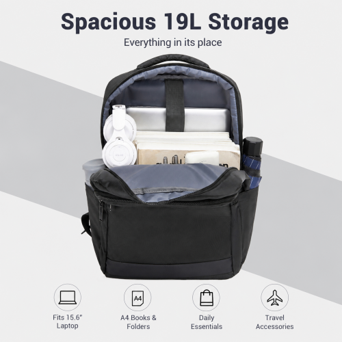 BPS2603 black laptop backpack – detail view 9