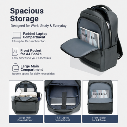 BPS2603 grey laptop backpack – detail view 10