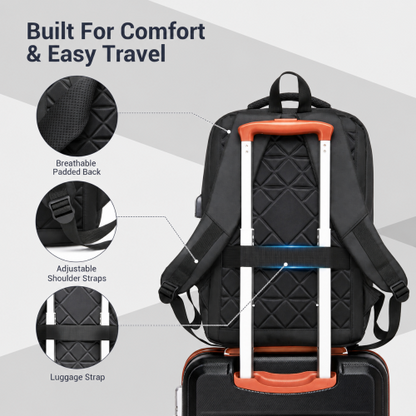 BPS2603 black laptop backpack – detail view 6