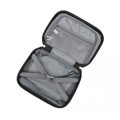 K2395L - British Traveller 13 Inch Ultralight ABS And Polycarbonate Vanity Case - Black