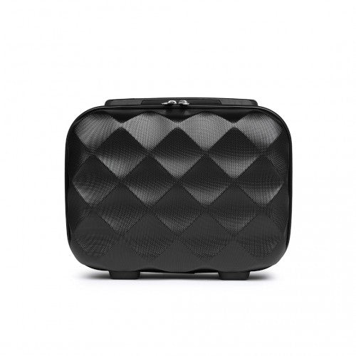 K2395L - British Traveller 13 Inch Ultralight ABS And Polycarbonate Vanity Case - Black