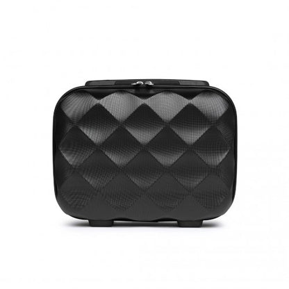 K2395L - British Traveller 13 Inch Ultralight ABS And Polycarbonate Vanity Case - Black