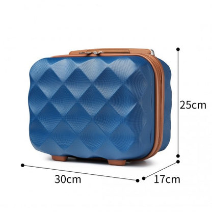 K2395L - British Traveller 13 Inch Ultralight ABS And Polycarbonate Vanity Case - Navy And Brown