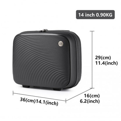 K2393L - British Traveller Lightweight 14 Inch Polypropylene Vanity Case - Black
