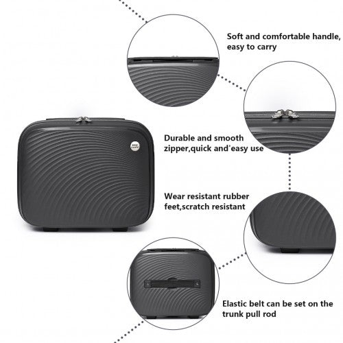 K2393L - British Traveller Lightweight 14 Inch Polypropylene Vanity Case - Black