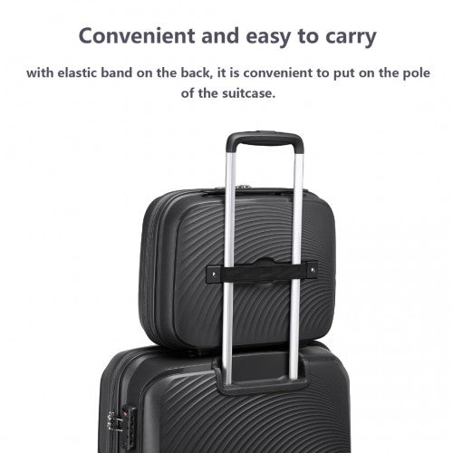 K2393L - British Traveller Lightweight 14 Inch Polypropylene Vanity Case - Black