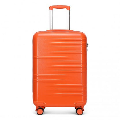 K2391L - British Traveller 20 Inch Durable Polycarbonate and ABS Hard Shell Suitcase With TSA Lock - Orange