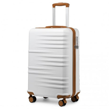 British Traveller K2391L 20-inch white suitcase – detail view 20