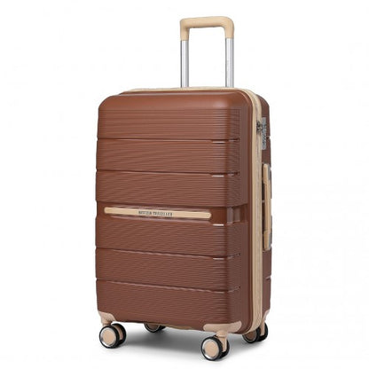 British Traveller K2392L 20-inch brown suitcase – detail view 20