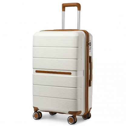 British Traveller K2392L 20-inch cream suitcase – detail view 20