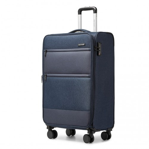 British Traveller K2397L 20-inch navy suitcase – detail view 20