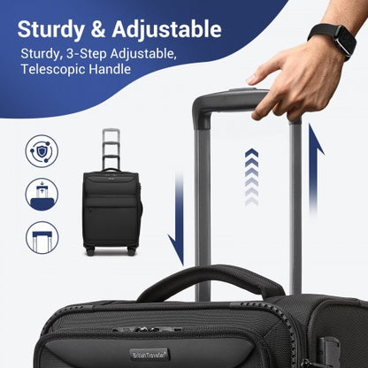 British Traveller KSB2582 20-inch black suitcase – detail view 20