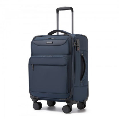British Traveller KSB2582 20-inch navy suitcase – detail view 20