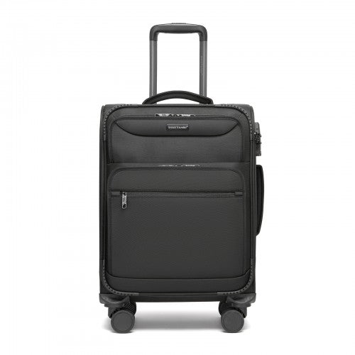 British Traveller KSB2582 20-inch black suitcase – detail view 20