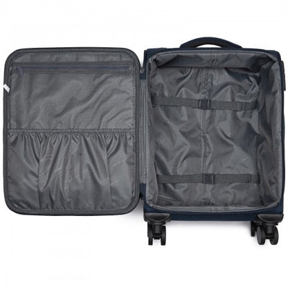 British Traveller KSB2582 20-inch navy suitcase – set view