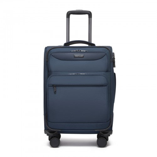 British Traveller KSB2582 20-inch navy suitcase – detail view 20