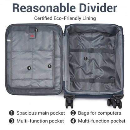 British Traveller KSB2597 20-inch navy suitcase – detail view 20