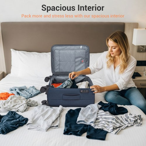 British Traveller KSB2597 20-inch navy suitcase – set view
