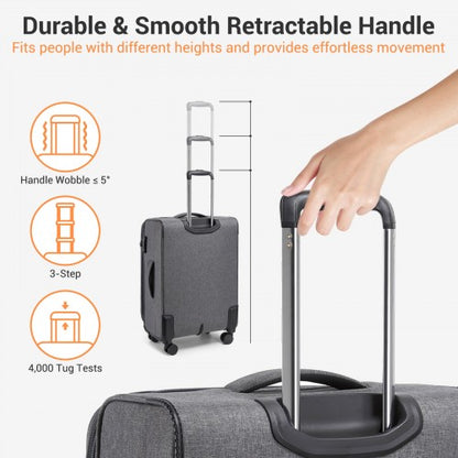 British Traveller KSB2597 20-inch grey suitcase – detail view 20