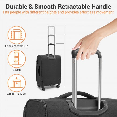 British Traveller KSB2597 20-inch black suitcase – detail view 20