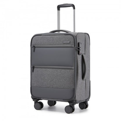 British Traveller KSB2597 20-inch grey suitcase – detail view 20