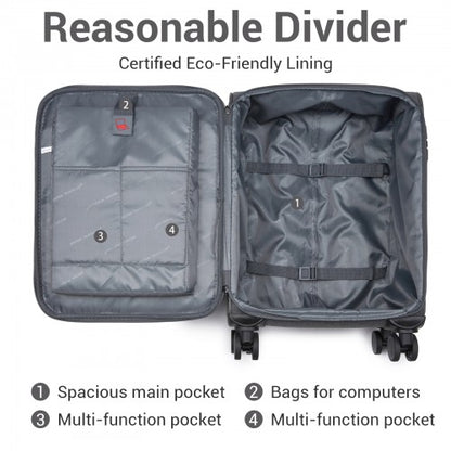 British Traveller KSB2597 20-inch grey suitcase – detail view 20