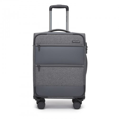 British Traveller KSB2597 20-inch grey suitcase – detail view 20