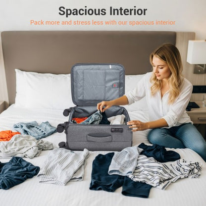 British Traveller KSB2597 20-inch grey suitcase – set view