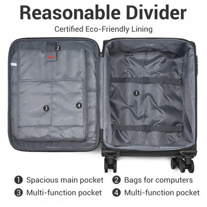 British Traveller KSB2597 20-inch black suitcase – detail view 20
